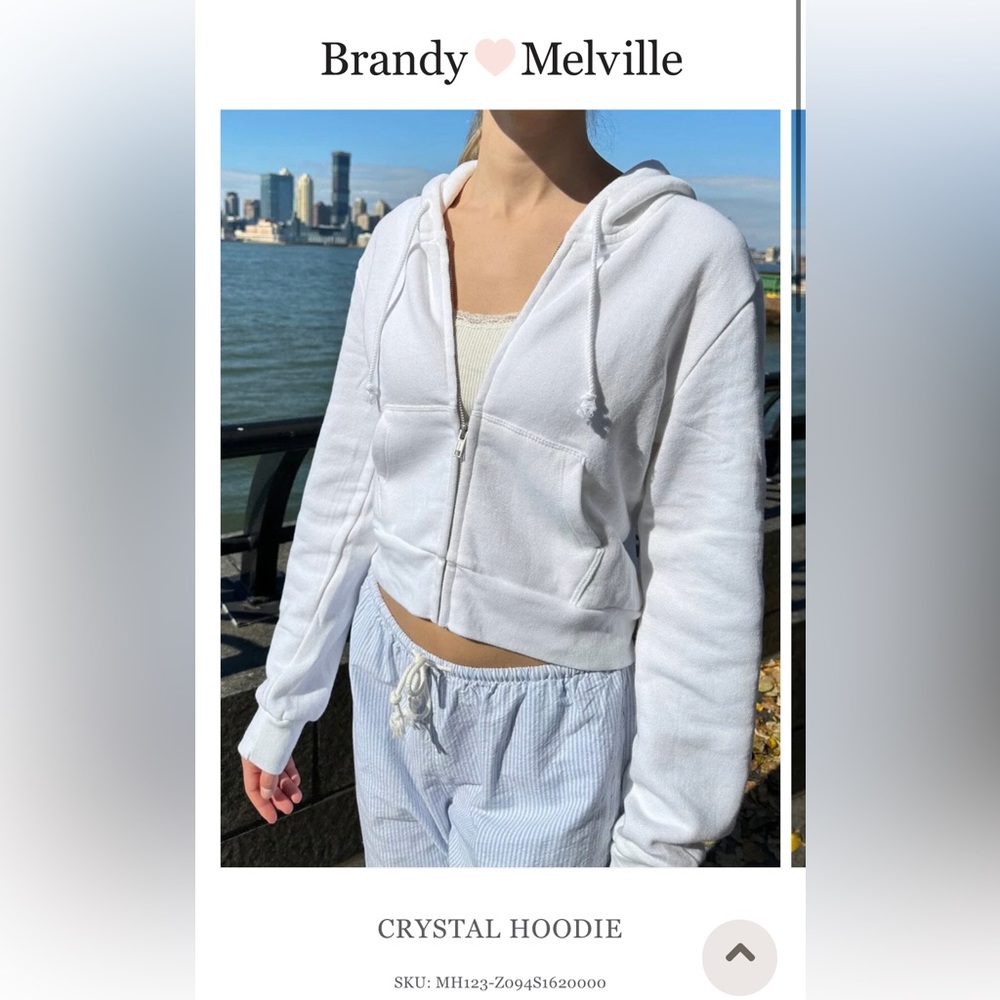 Brandy Melville- Cropped Crystal Hoodie